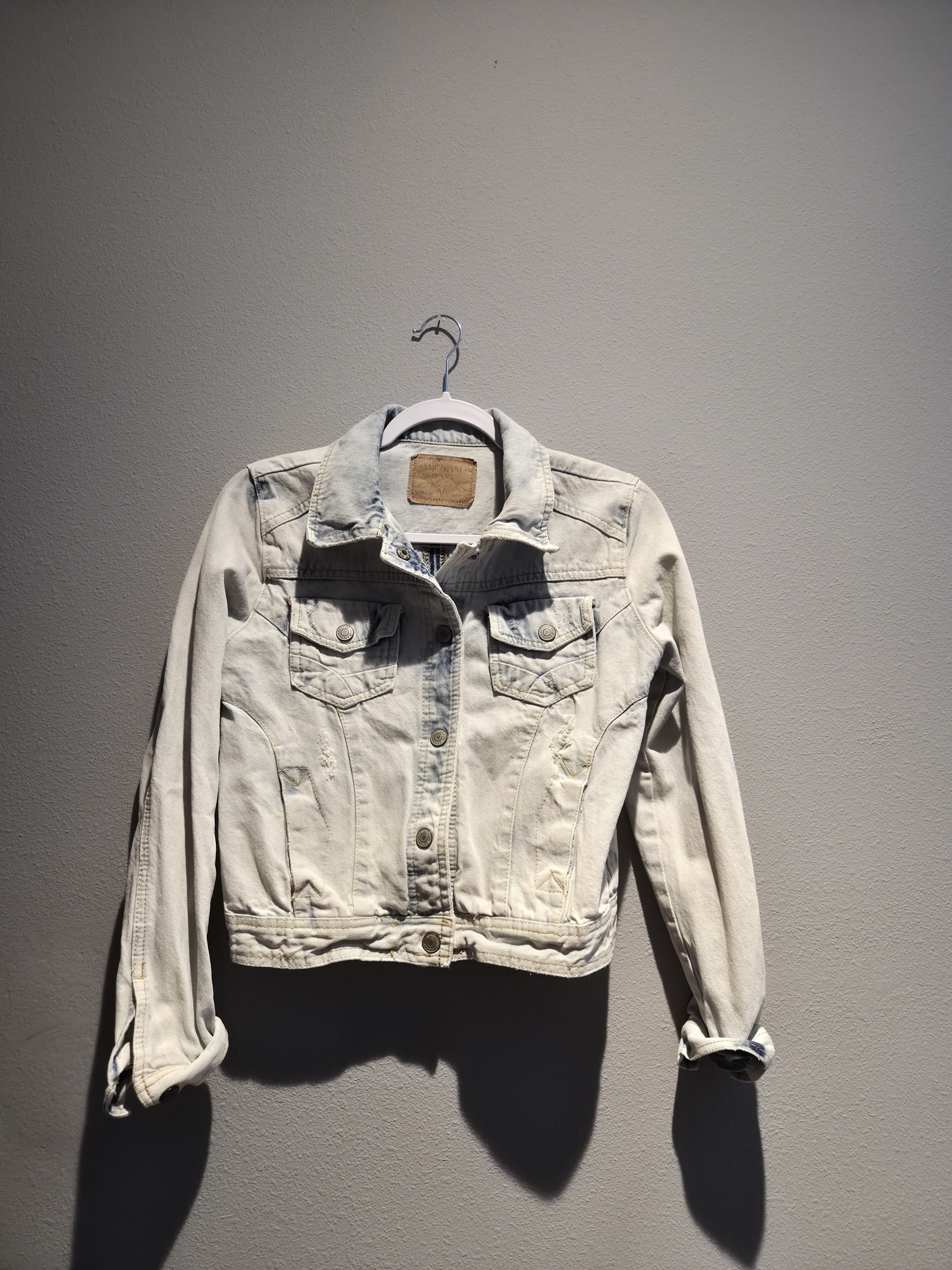 Amethyst Jeans Light Cream Denim Jacket